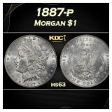 1887-p Morgan Dollar $1 Grades ms63