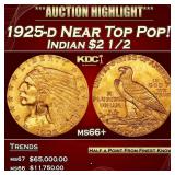 1925-d Gold Indian Quarter Eagle Near Top Pop! $2