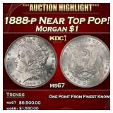 1888-p Morgan Dollar Near Top Pop! $1 ms67 SEGS