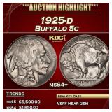 1925-d Buffalo Nickel 5c ms64+ SEGS