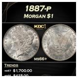 1887-p Morgan Dollar $1 ms66+ SEGS