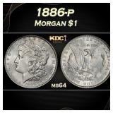 1886-p Morgan Dollar $1 Grades ms64