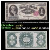 1891 $1 Treasury Note Edwin M Stanton Grades Selec