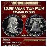 1955 Proof Franklin Half Dollar NEar Top Pop! 50c