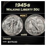 1945-s Walking Liberty Half Dollar 50c Grades ms66