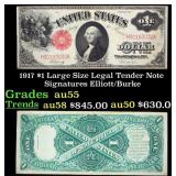 1917 $1 Large Size Legal Tender Note Grades Choice