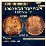 1909 VDB Lincoln Cent TOP POP! 1c ms68 rd SEGS