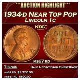 1934-d Lincoln Cent Near Top Pop 1c ms67 rd SEGS