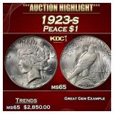 1923-s Peace Dollar $1 ms65 SEGS