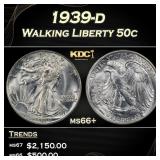 1939-d Walking Liberty Half Dollar 50c ms66+ SEGS