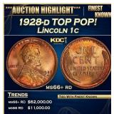 1928-d Lincoln Cent TOP POP! 1c ms66+ rd SEGS