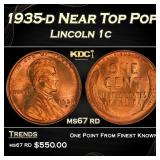 1935-d Lincoln Cent Near Top Pop 1c ms67 rd SEGS