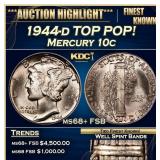 1944-d Mercury Dime TOP POP! 10c ms68+ FSB SEGS