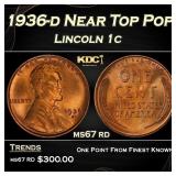 1936-d Lincoln Cent Near Top Pop 1c ms67 rd SEGS