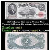 1917 $2 Large Size Legal Tender Note Thomas Jeffer