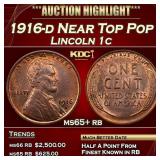 1916-d Lincoln Cent Near Top Pop 1c ms65+ rb SEGS