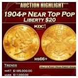 1904-p Gold Liberty Double Eagle Near Top Pop $20