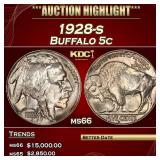1928-s Buffalo Nickel 5c ms66 SEGS