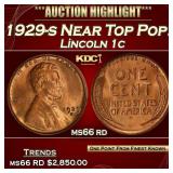 1929-s Lincoln Cent Near Top Pop! 1c ms66 rd SEGS