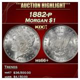 1882-p Morgan Dollar $1 ms66+ SEGS