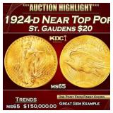 1924-d Gold St. Gaudens Double Eagle Near Top Pop