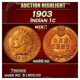 1903 Indian Cent . 1c ms66 rd SEGS