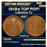 1919-s Lincoln Cent TOP POP! 1c ms66 bn SEGS