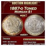 1887-o Morgan Dollar Toned $1 ms64+ SEGS
