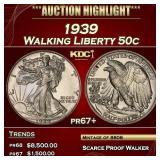1939 Proof Walking Liberty Half Dollar 50c pr67+ S