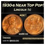 1930-s Lincoln Cent Near Top Pop! 1c Grades ms66 r