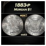 1883-p Morgan Dollar $1 Grades ms63