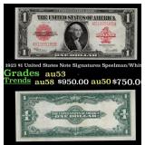 1923 $1 United States Note Grades Select AU Signat