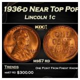 1936-d Lincoln Cent Near Top Pop 1c ms67 rd SEGS
