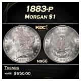 1883-p Morgan Dollar $1 Grades ms66