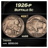 1926-p Buffalo Nickel 5c Grades ms66