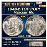 1940-d Mercury Dime TOP POP! 10c ms68+ FSB SEGS