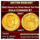 1922 Grant w/Star Gold Commem Dollar Near Top Pop!