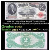 1917 $2 Large Size Legal Tender Note Thomas Jeffer
