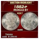 1882-p Morgan Dollar $1 ms66 SEGS