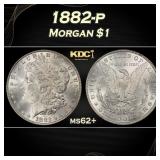 1882-p Morgan Dollar $1 Grades ms62+