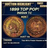 1899 Indian Cent TOP POP! 1c ms67 rb SEGS