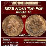 1878 Proof Indian Cent Near Top Pop 1c pr66+ rb SE