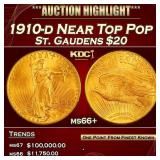 1910-d Gold St. Gaudens Double Eagle Near Top Pop