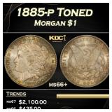 1885-p Morgan Dollar Toned $1 ms66+ SEGS