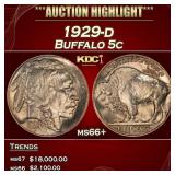 1929-d Buffalo Nickel 5c ms66+ SEGS