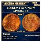 1934-p Lincoln Cent TOP POP! 1c ms68 rd SEGS