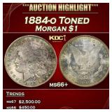 1884-o Morgan Dollar Toned $1 ms66+ SEGS