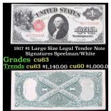 1917 $1 Large Size Legal Tender Note Grades Select