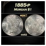 1885-p Morgan Dollar $1 Grades ms62