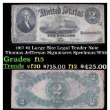 1917 $2 Large Size Legal Tender Note Thomas Jeffer